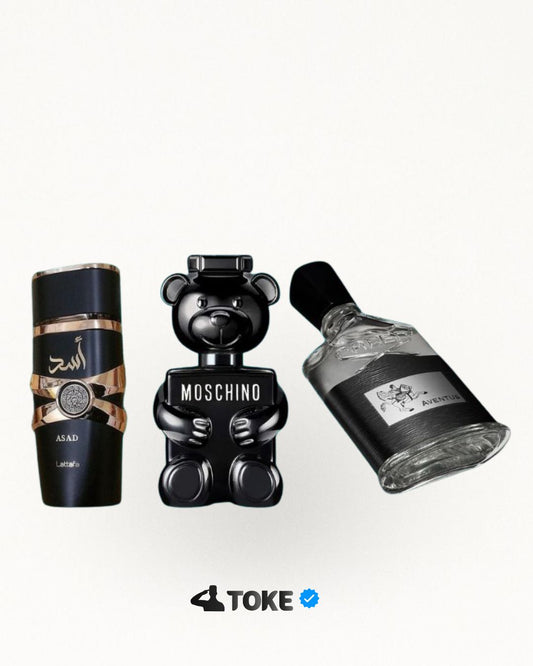 ASAD de Lattafa + Toy Boy de Moschino + Creed Aventus: